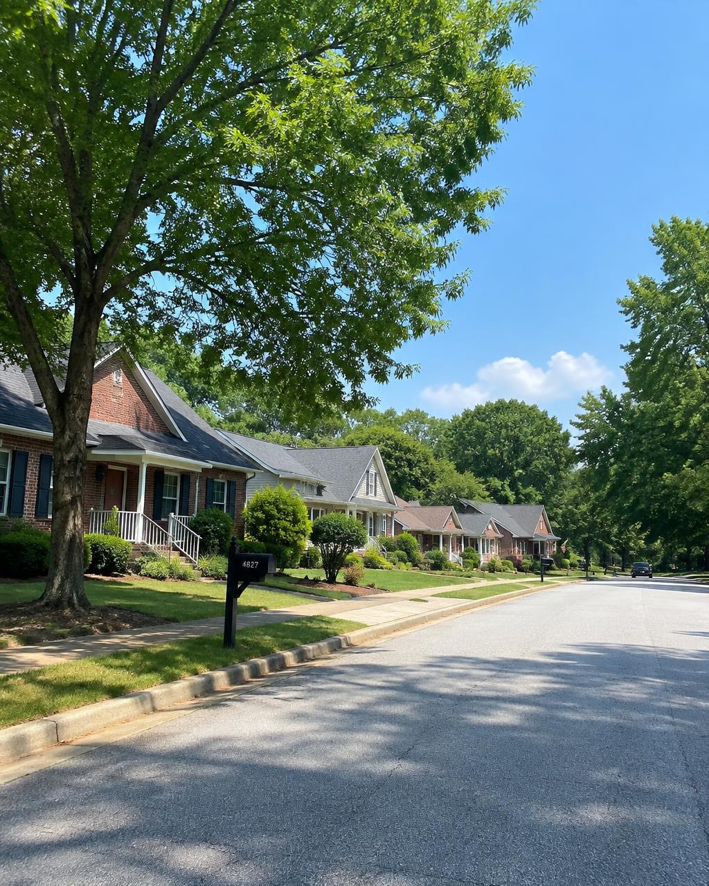 Tree-lined Georgia residential street